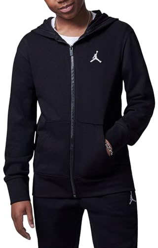 Jordan Felpa con Cappuccio e Zip Ragazzo Brooklyn French Terry, Nero