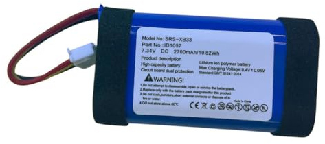 Litanki 2700mAh 7.34V Replacement Battery ID1057 Compatible with Sony SRS-XB31, SRS-XB33, 1pc