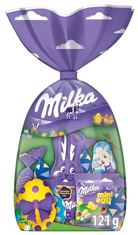 Milka Ostermischung – bunte Auswahl an Osterleckereien aus zarter Alpenmilch-Schokolade – 121g
