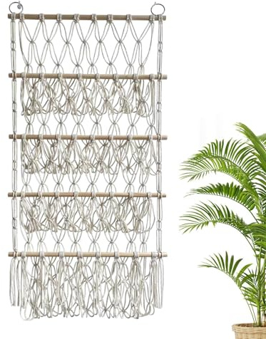 Generico Netz | 4-lagige Wandaufhängung - Hängeaufbewahrung für Boho, Makramee Spielzeug Organizer, höhenverstellbare Hängematte für Kinderzimmer, Schlafzimmer