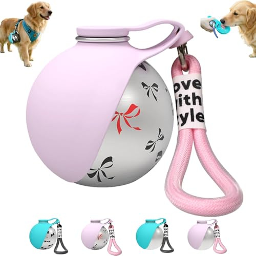 Bouteille d'eau Portable 2 en 1 pour Petit Chien,Bouteille d'eau de Voyage compacte et étanche pour Chien,Bouteille en Acier Inoxydable et Bol en Silicone,Idéale pour la Marche,la randonnée (D)