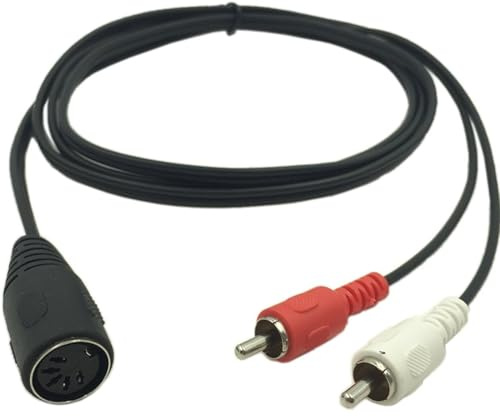 CAIHINIER DIN 5 Pin auf Cinch Kabel, 5-poliger DIN-Stecker auf 2 Cinch-Phono-Stecker, Audiokabel Cinch 1.5 m für Naim Olufsen Bang Quad Stereo Systeme CD Player VCR DVD