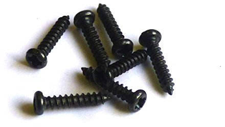 Gleisbauschrauben, Linsenkopf Blech-/Holzschrauben, mit Spitze und PH Kreuzschlitz, Abmessung: 1,4 x 8 mm, VE=100 Stück, Kopfdurchmesser = 2,5mm, Werksoff: Stahl schwarz