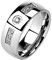 Mianova Band Ring Edelstahl mit Zirkonia Kristall Ehering Herrenring Damenring Partnerring Damen Herren Silber Größe 50 (15.9) Breit 6mm