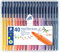 STAEDTLER Filzstifte triplus color, dreikant, stabile, eindrucksichere Spitze, Linienbreite ca. 1 mm, kindgerecht, Set mit 40 brillanten Farben in der stabilen, aufstellbaren STAEDTLER-Box, 323 SB40