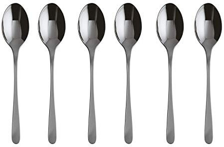Sambonet - Taste Set di 6 Cucchiaini da Caffè in Acciaio Inox, Cucchiai da Dessert finitura PVD, Lavabili in lavastoviglie, Nero
