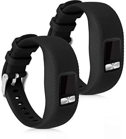 kwmobile 2x Sportarmband kompatibel mit Garmin Vivofit 4 Armband - Fitnesstracker Band Set aus TPU Silikon