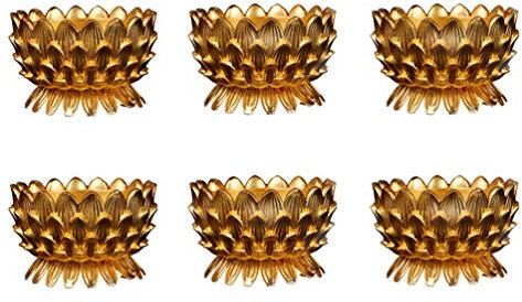 Uonlytech 6st Kerzenhalter Für Weihnachten Votivkerzenhalter Für Zuhause Indische Kerzenhalter Lotus-leuchter Buddhismus Kerzenhalter Kandelaberhalter Kerze Glasbecher Lilie Metall