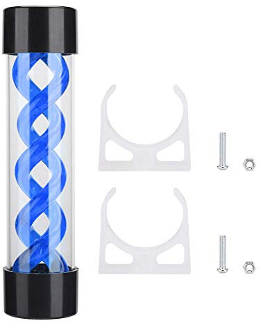 200mm Schnellkühlwassertank Zylinder Wasserkühltank mit G1/4 Gewinde, Wärmetauscher Wasserkühlungsbehälter Kühler für PC Computer Wasserkühlung Kühler(Blau)