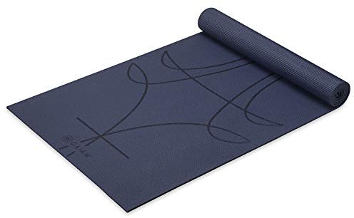 Gaiam Yoga Mat - Alignment Print Premium 6mm Thick Non Slip Exercise & Fitness Mat for All Types of Yoga, Pilates & Floor Workouts (68 x 24 x 6mm Thick), Ink