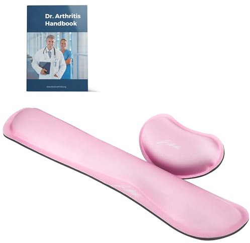 Dr. Arthritis Ergonomische Handgelenkauflage für Maus und Tastatur von Ärzten entwickelt, perfekt für gute Handgelenkgesundheit, Körperhaltung und Gelenkbedingungen, Rosa