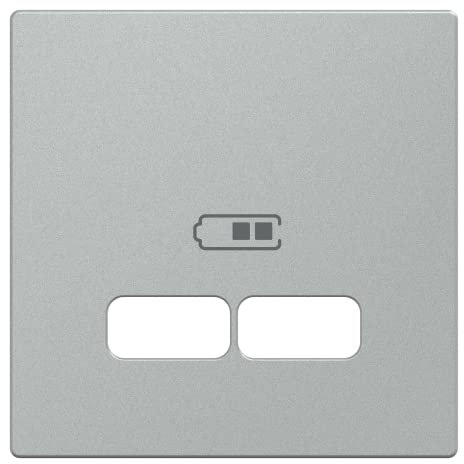 Schneider Electric Merten MEG4367-0460 Zentralplatte für USB Ladestation-Einsatz, aluminium, System M