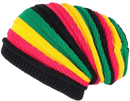 Mütze Rasta Rot Gelb Grün Jamaikanische Wolle Fashion Jack – Unisex, gelb, Einheitsgröße