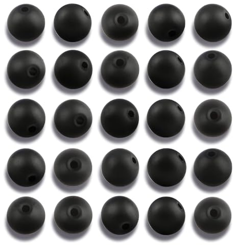 NITOPUPU 100Pcs 10mm Matte Black Onyx Agate Beads for Jewelry Making, Natural Round Loose Gemstone Stone Bead for Necklace Bracelets, Crafts for Adults with Crystal Stretch Cord