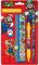 Super Mario Schreibwaren-Set (Color Block Design) Kugelschreiber, Bleistift, Radierer, Anspitzer, Lineal - Offizielles Lizenzprodukt
