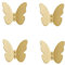 ASXSY Handtuchhaken Gebürstetes Gold Schmetterling Kleiderhaken Wandhaken Hakenleiste Messing Mantelhaken, Garderobenhaken für Küche, Büro, Bad, Schraubmontage,4 Pack