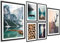 ag.art deco Poster Set Natur | Hirsch Berge Boot See Wald | Moderne Wandbilder für Wohnzimmer und Schlafzimmer | 6er Bilder Set ohne Rahmen | 2x 40x50 + 4x A4