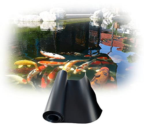 SHUITUKOUU Teichfolien,Gartenteichfolie,Teichfolie, Strapazierfähige HDPE-Gummi-Teichfolien, Schwarze Fischteichhautfolie Für Koi-Teiche, Wasserfall, Wassergärten,3 * 9m(9.84 * 29.53ft)