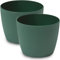 PECZEKO Pots de Fleurs Mats - Pots de Plantes Décoratifs pour Fleurs et Herbes - Pots de Plantes Ronds en Plastique Durables et Légers pour Salon et Salle à Manger - 2 pièces (Vert, ø 19 cm)