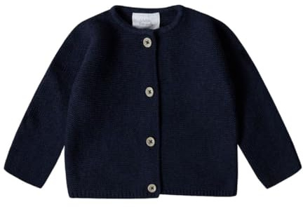 Stellou & friends Cardigan-Strickjacke für Mädchen und Jungen mit Knöpfen in Holz-Optik | Hochwertige Baby-Kleidung aus 100% Baumwolle