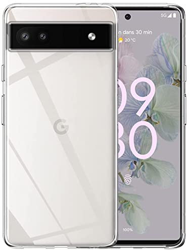 Verco Handyhülle für Google Pixel 6a Case, Handy Cover für Pixel 6a Hülle Transparent Dünn Klar Silikon, durchsichtig