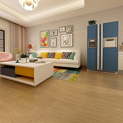 HARICSET Klebefliesen Boden PVC Bodenbelag Selbstklebend Holzoptik Natur Vinylboden Selbstklebend Holzoptik Tapete Linolium Fußbodenbelag PVC Küche Wasserdicht Bodenbelag Bad(Size:10sqm,Color:B-70)