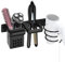 Soporte Secador de Pelo y Plancha Soporte Plancha Pelo Colgador Secador Pelo Aluminio con Organizador de Cables para Baño Dormitorio Hotel Peluquería | Negro
