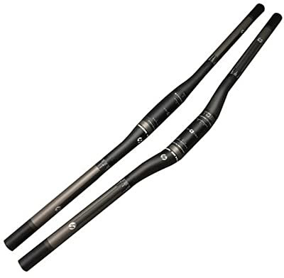 Soyeacrg 31,8 mm T800 Kohlefaser-Mountainbike-Lenker 580-760 mm extra Langer Flacher/Riser-Lenker MTB-Lenker Superleichter 3K-Matt-Fahrradlenker,Black,Flat Bar 620mm