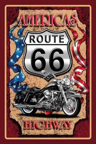 Ontrada Blechschild 12x18cm gewölbt Americas Route 66 highway Schild