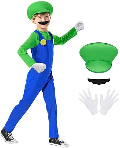 AOOWU Déguisement Enfant, Costume de Cosplay, Costume Enfant Fille Garçon Déguisement avec Bonnet, Gants, Halloween Carnaval Anniversaire Cosplay L