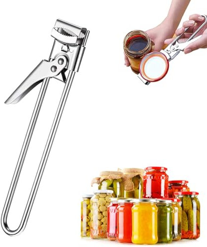 CPYJW Deckelöffner,Glasöffner Schraubdeckelöffner öffner für Schraubgläser Einstellbarer Multifunktionaler Dosenöffner Aus Edelstahl Dosenöffner Senioren Hebeldosenöffner Edelstahl