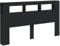 vidaXL Tête de Lit à LED, Panneau avec Rangement, Accessoire de Lit, Tête de Cadre de Lit Chambre, Noir 180x18,5x103,5 cm Bois d'Ingénierie