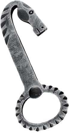 Flaschenöffner, handgeschmiedet, gehämmert, Pferdekopf, Flaschenöffner, Schmiedeeisen, handgefertigt, Bierdeckel-Flaschenöffner, strapazierfähig, mittelalterlicher Stil, Bierflaschenöffner von LIVING