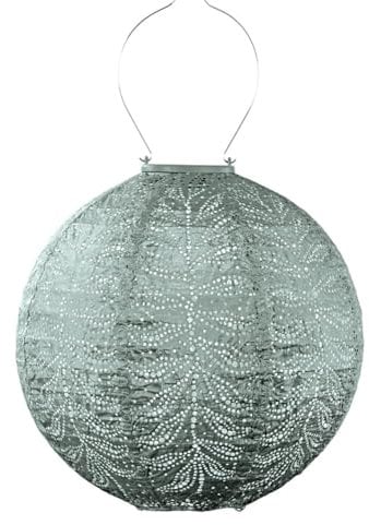 LUMIZ Solarlaterne - für Außen - Folia - Runden - Gartenbeleuchtung - Solarlampen - Gartendeko - 30cm - Grün