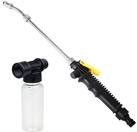 2 en 1 nettoyeur haute pression eau haute pression jardin d'eau en métal haute pression buse réglable buse parfaite pour le nettoyage du bois de voiture de trottoir Raccord Pompier (F, One Size)