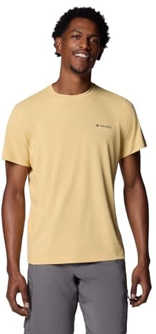 Columbia Men's Zero Rules Light Short Sleeve Crew, Technical Short Sleeve T-Shirt, Sand Dune, S