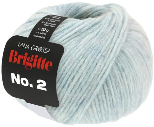 LANA GROSSA Brigitte Nr.2 | Edle Netzgarnstruktur aus Alpaka und Baumwolle | Handstrickgarn aus 47% Alpaka, 45% Baumwolle & 8% Schurwolle | 50g Wolle zum Stricken & Häkeln | 140m Garn FB 65