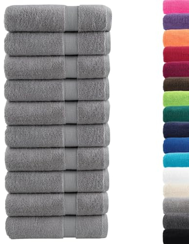 vidaXL Premium Handtücher SOLUND 10 STK. Grau 50x100 cm 600 g/m²