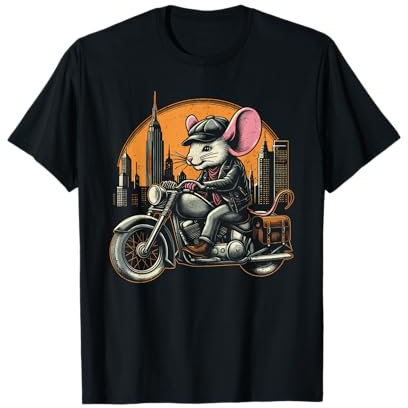 Motorcycle Mice Mouse Biker Rat Motorcyclist Vintage T-Shirt
