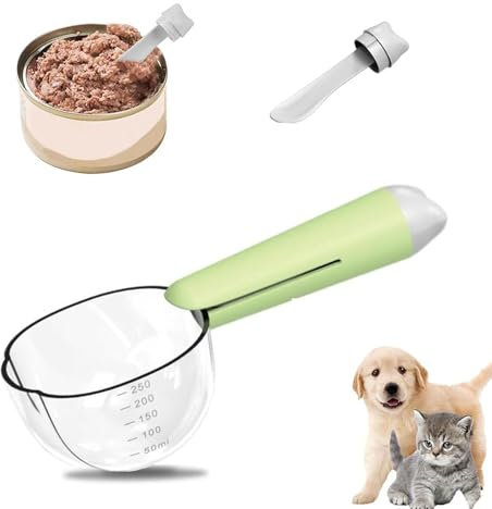 yufana Pet Food Scoop Measuring Spoon, Dog Food Spoons, Dry Food Spoon, Measuring Spoon for Pet Feed, Accurate Measurement, Can Also Be Used for Rice, Flour, Soybeans and Other Cereals (Green)