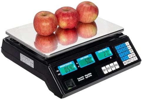40kg/5g Electronic Digital Scale, Shop Price Computing Scale for Vegetable Fruit Market Kitchen, Commercial Shop Retail Price Weighing Scale, UK Plug