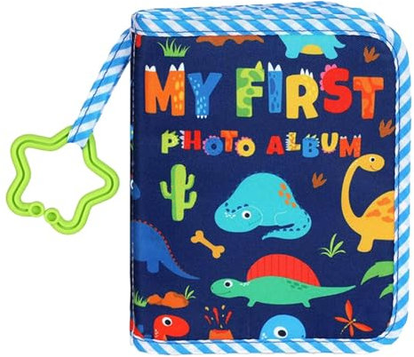 Fotoalbum für Kinder, Fotoalbum für Kinder, Stoff-Fotoalbum für Kinder, Erinnerungsalbum für Babys erstes Jahr, 18x14x2 cm/7,09x5,51x0,79 Zoll, Niedliches Buch