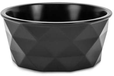 lionto Futternapf aus Keramik mit rutschfestem Silkonboden, 1100 ml, Hundenapf aus robustem & geruchsneutralem Material, leicht zu reinigen, ergonomisches Design, Wassernapf für Hunde&Katzen, schwarz