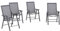 Outsunny Set of 4 Folding Garden Chairs, Metal Frame Garden Chairs Outdoor Patio Park Dining Seat with Breathable Mesh Seat, Charcoal Grey