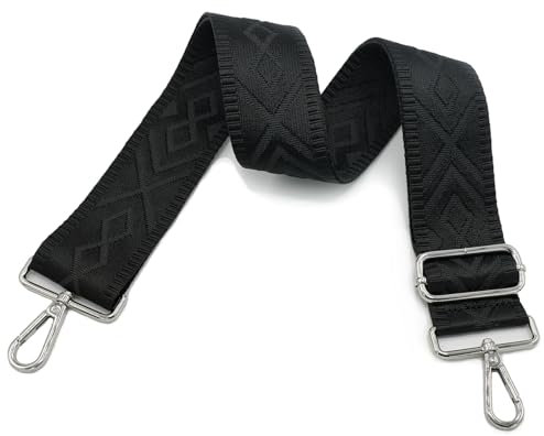 Angtex Taschengurt Schultergurt zum Wechseln für Damen-Handtaschen, verstellbar, 5 cm breit (Schwarz)