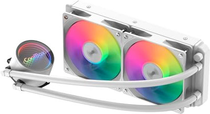 CoolBox Infinity Liquid240 ARGB Refrigerazione Liquida PC 240 mm, TDP 250 W, Ventole 120 mm Silenziose, Effetto ARGB Infinity, Silenzioso, Compatibile con LGA 1700 e AM5 - Bianco