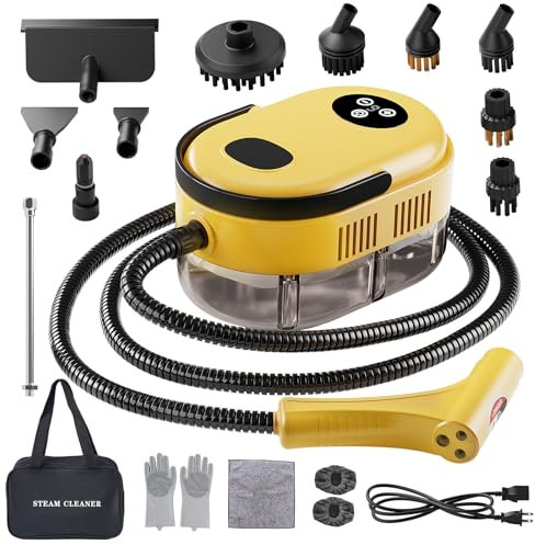 Limpiador de vapor de mano, vaporizador de calentamiento rápido de mano de 10 segundos para limpiar limpiador de vapor de alta presión 15 en 1 para el hogar y la cocina, grasa, lechada, azulejos