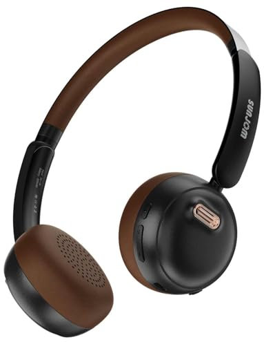 AUDALA Casque Bluetooth rétro SUNJOM Sirius Supra-Ear – ANC/ENC Jusqu’à 95% • Autonomie 70 h • Bluetooth 5.4 • USB-C • Léger & Micro intégré (Noir)