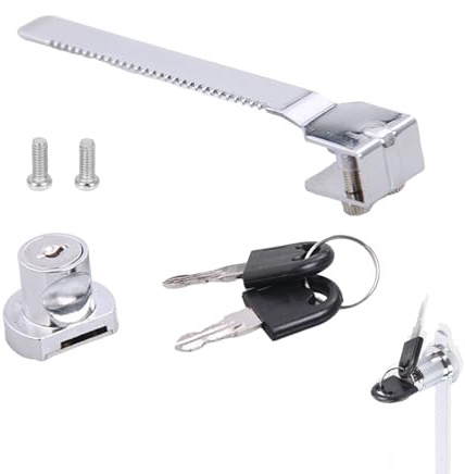 6 Pcs Cabinet Lock,with Key Glass Door Vivarium Locks Reptile Vivariums Rotating Punch-Free Zinc Alloy Display Cabinets Sliding Wardrobe Doors Drawer Terrarium Mechanical,for Showcase Displays Case