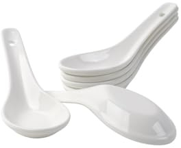 Holst Porzellan YK 1183 Lot de 6 cuillères chinoises en porcelaine 13 cm Blanc crème 13,5 x 4,5 x 6 cm